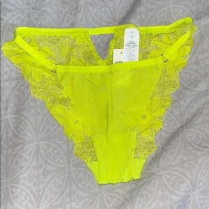 Aerie Neon Yellow Lace Bikini Panty